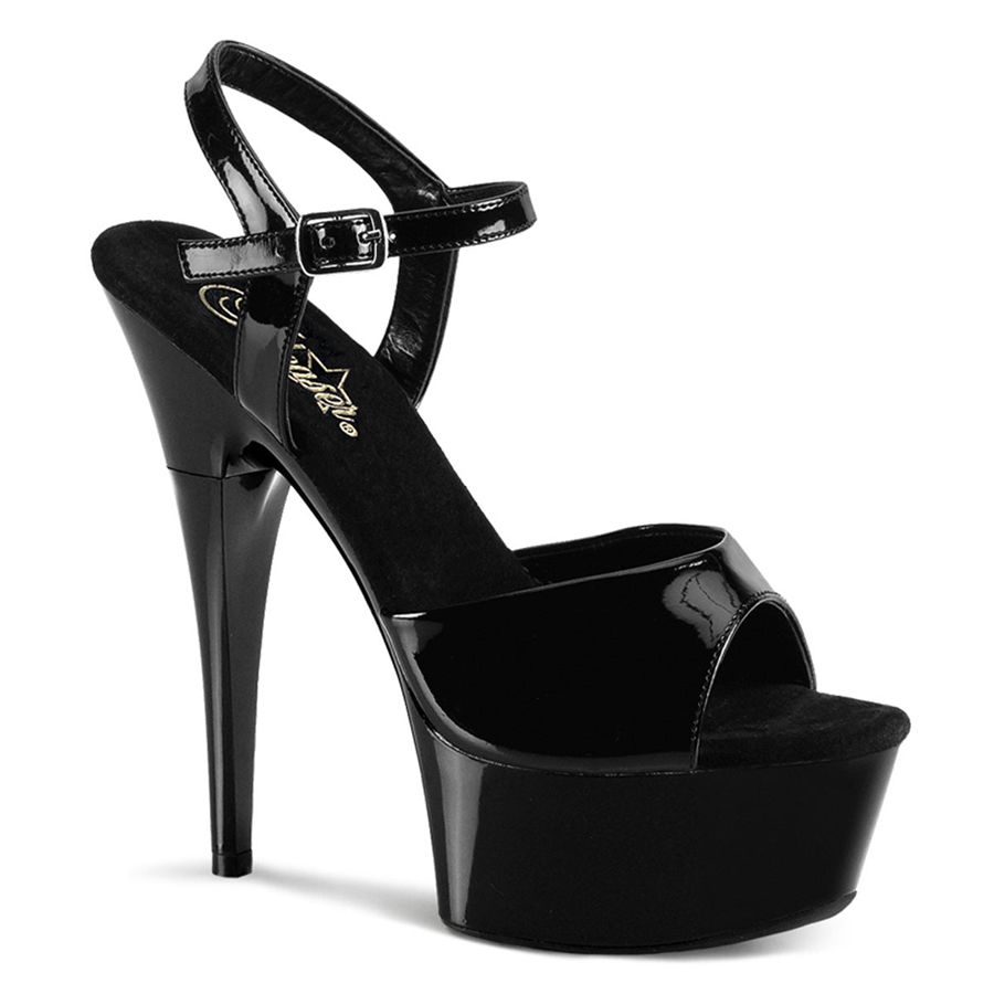 Women\'s Pleaser Captiva-609 Platform Sandals Black | 069QUYKJW