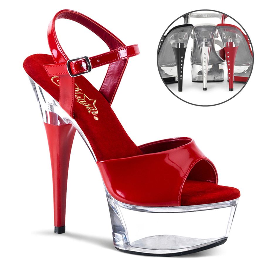 Women\'s Pleaser Captiva-609 Platform Sandals Red | 560OLVTES