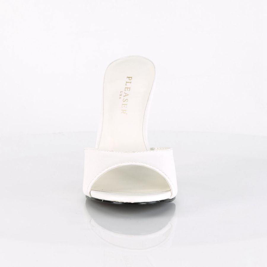 Women's Pleaser Classique-01 Heels White | 736TOHNIW