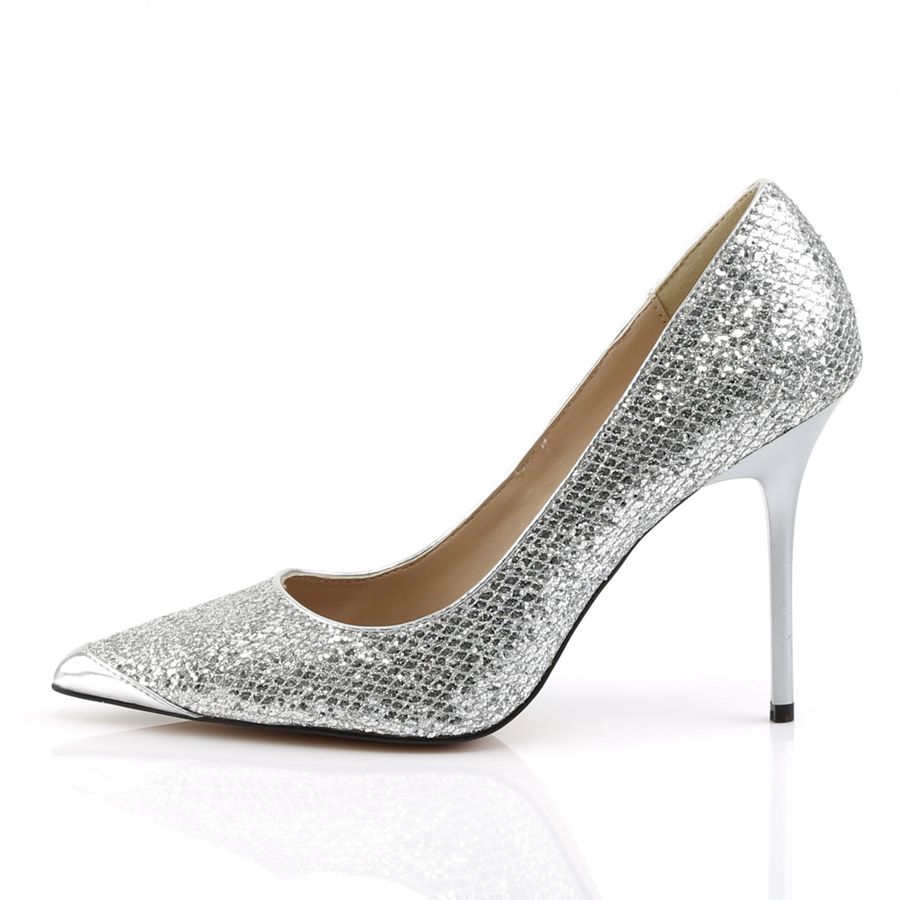 Women's Pleaser Classique-20 Pumps Silver | 703BGYCRD