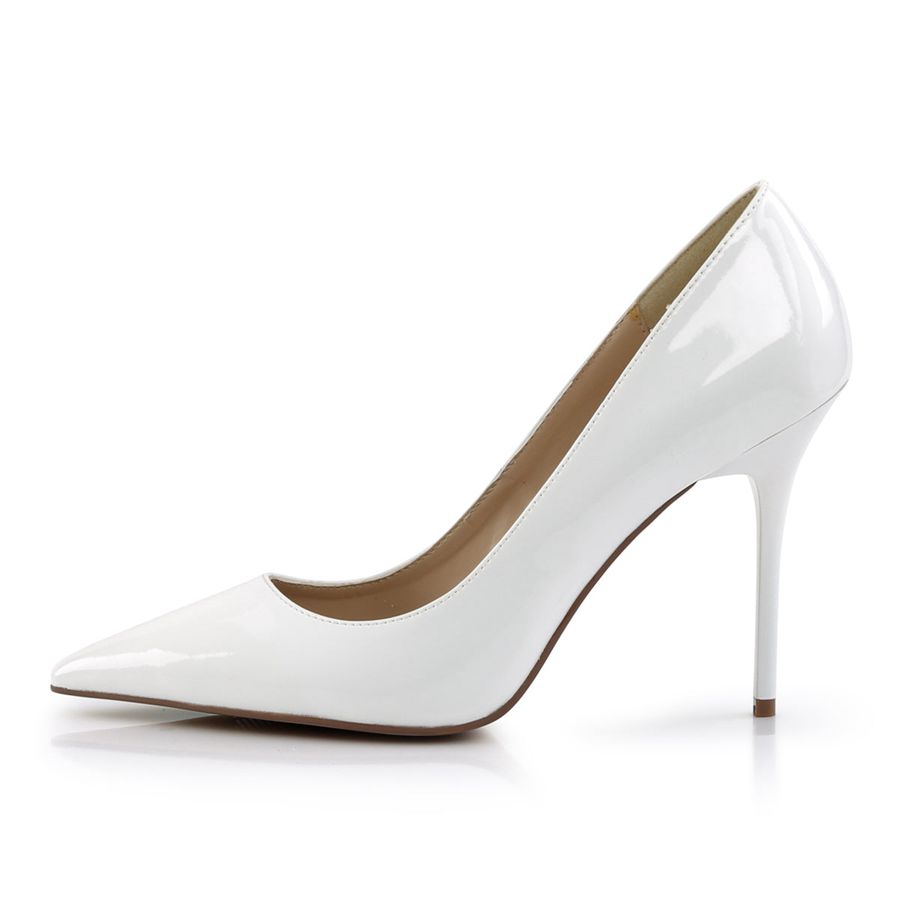 Women's Pleaser Classique-20 Pumps White | 783FRUYHN