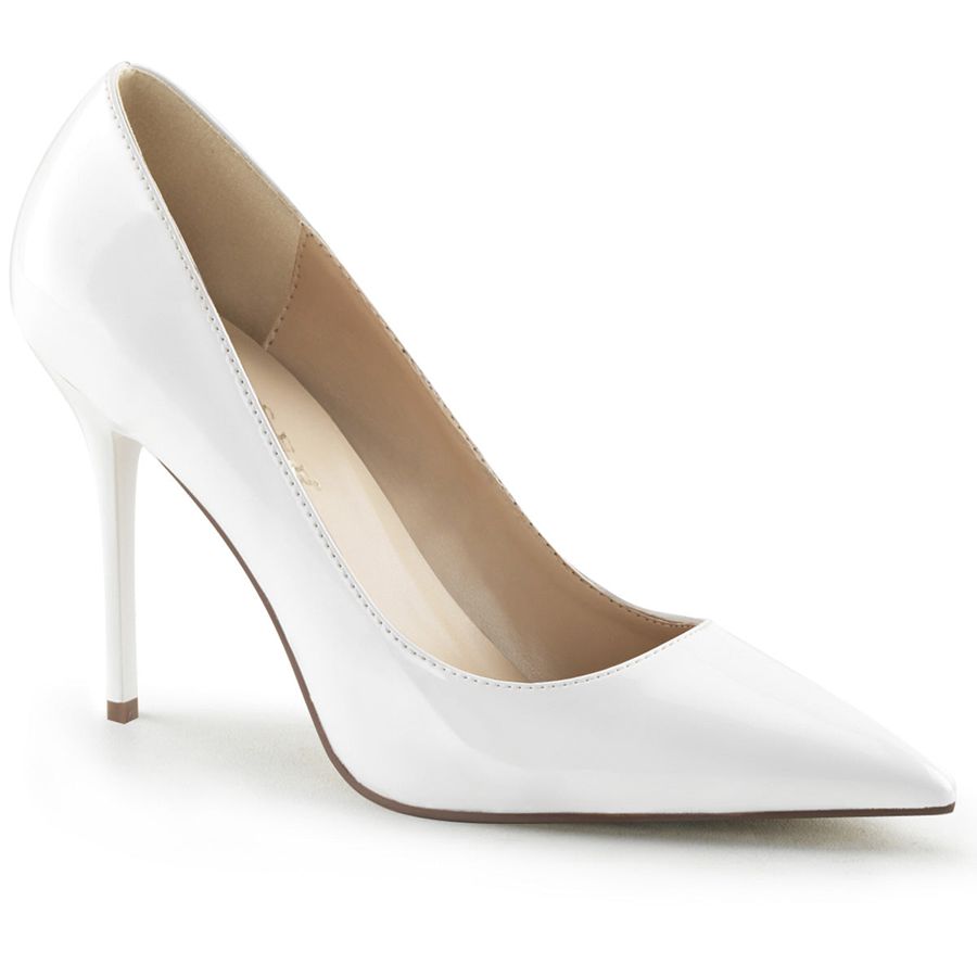 Women\'s Pleaser Classique-20 Pumps White | 783FRUYHN