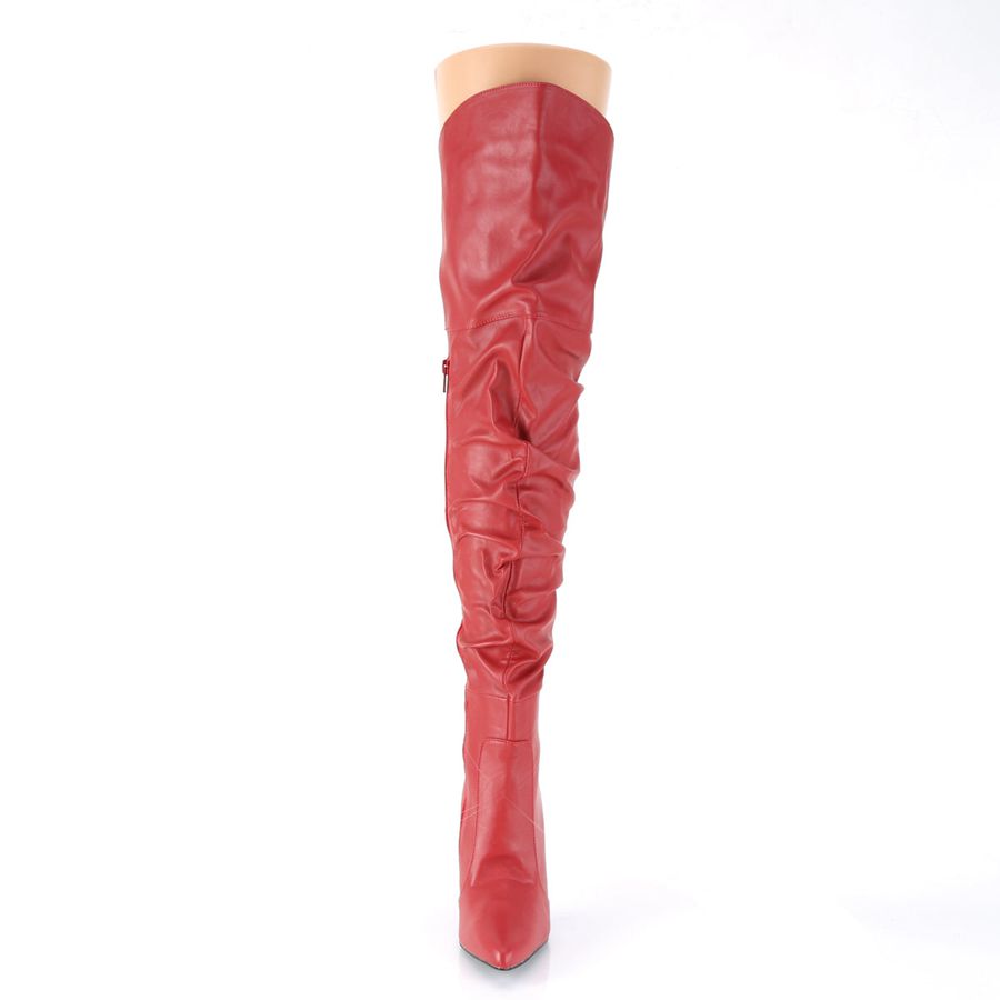 Women's Pleaser Classique-3011 Thigh High Boots Red | 903XHOBTC