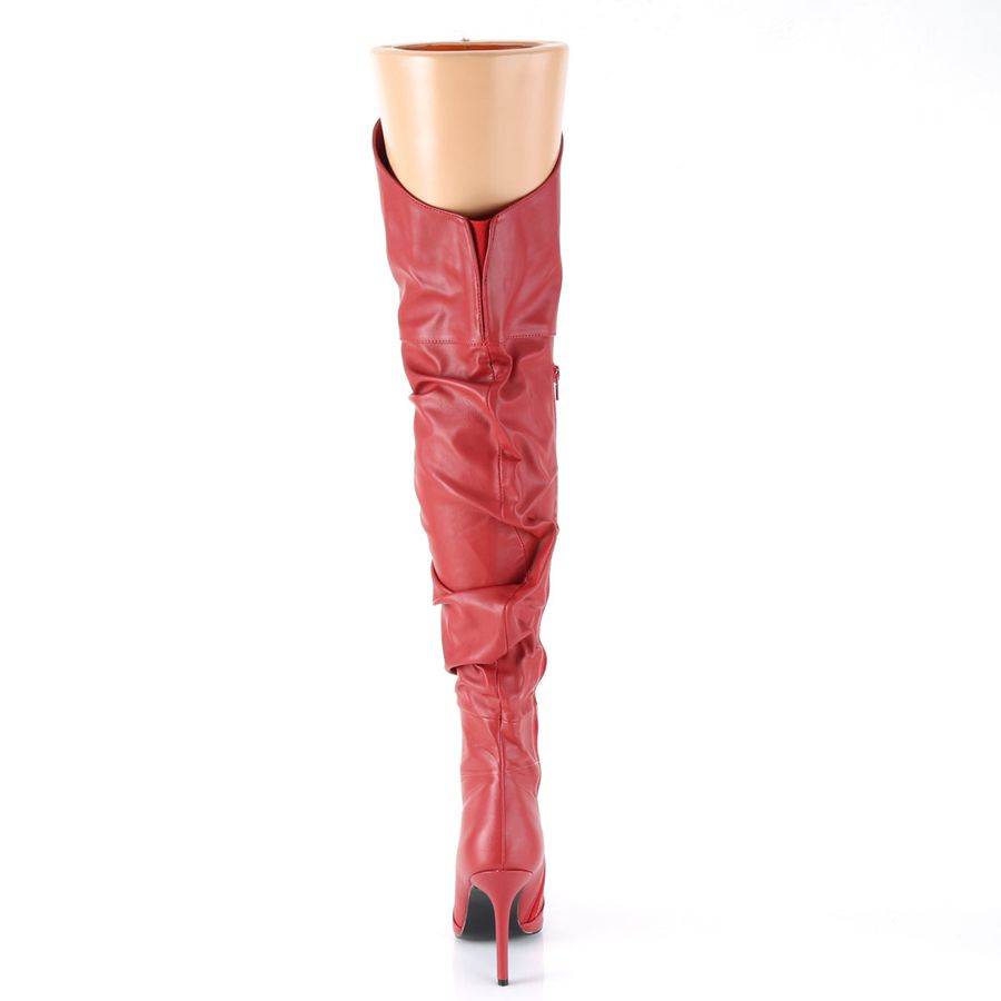 Women's Pleaser Classique-3011 Thigh High Boots Red | 903XHOBTC