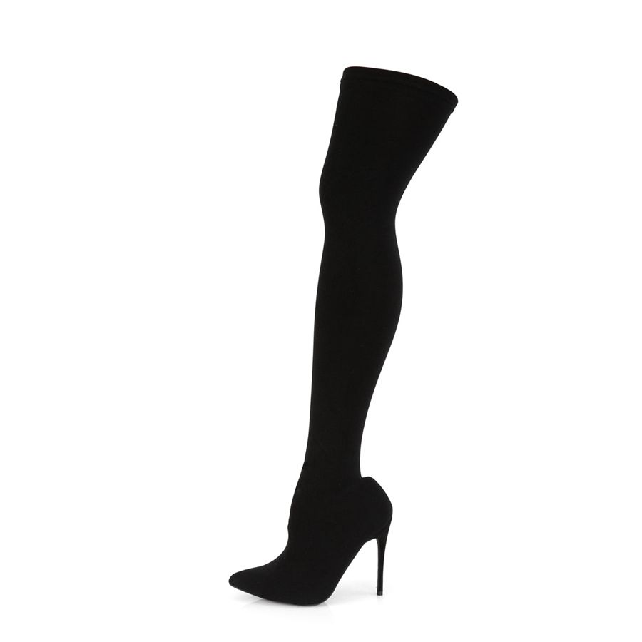 Women's Pleaser Courtly-3005 Thigh High Boots Black | 076KLGPHJ