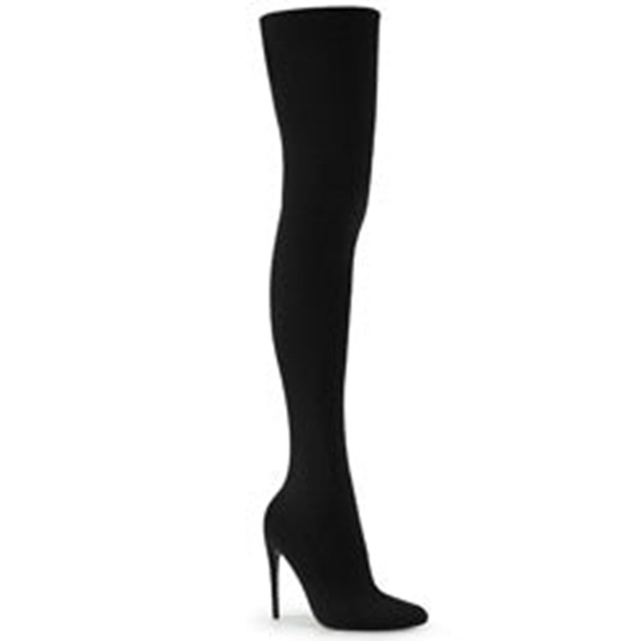 Women's Pleaser Courtly-3005 Thigh High Boots Black | 076KLGPHJ