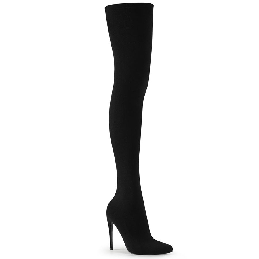 Women\'s Pleaser Courtly-3005 Thigh High Boots Black | 076KLGPHJ