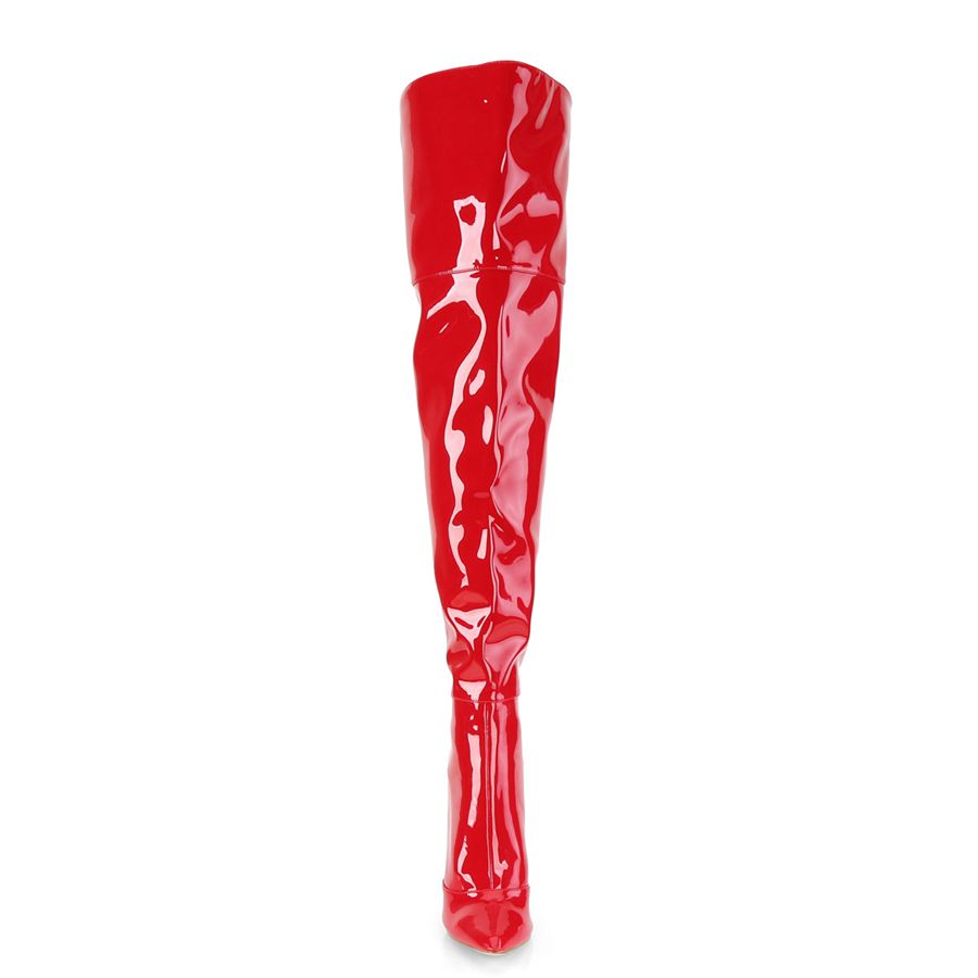 Women's Pleaser Courtly-3012 Thigh High Boots Red | 456VTDUWL