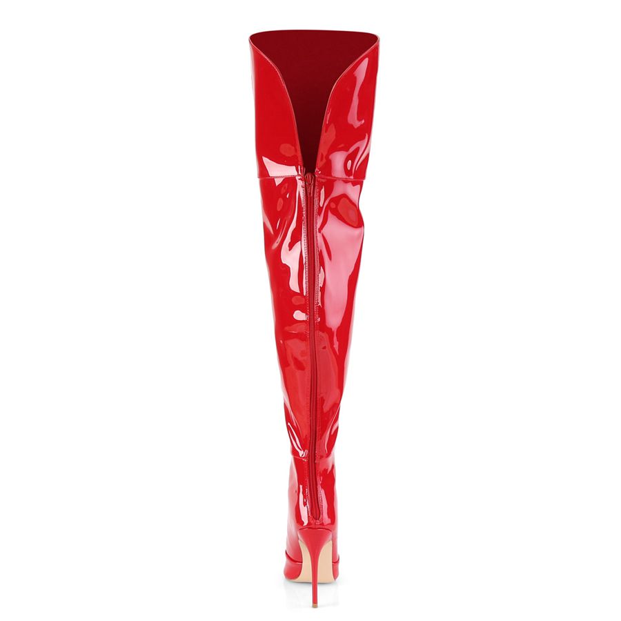 Women's Pleaser Courtly-3012 Thigh High Boots Red | 456VTDUWL