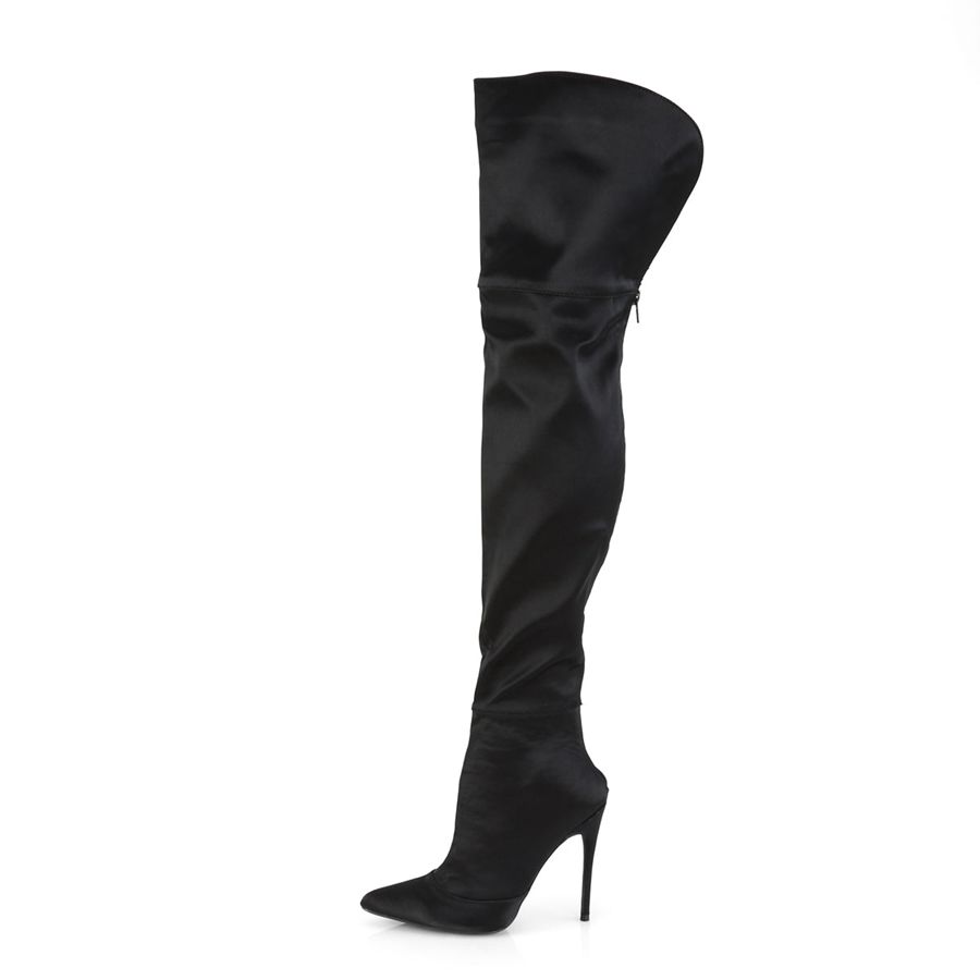 Women's Pleaser Courtly-3012 Thigh High Boots Black | 457BODMGZ