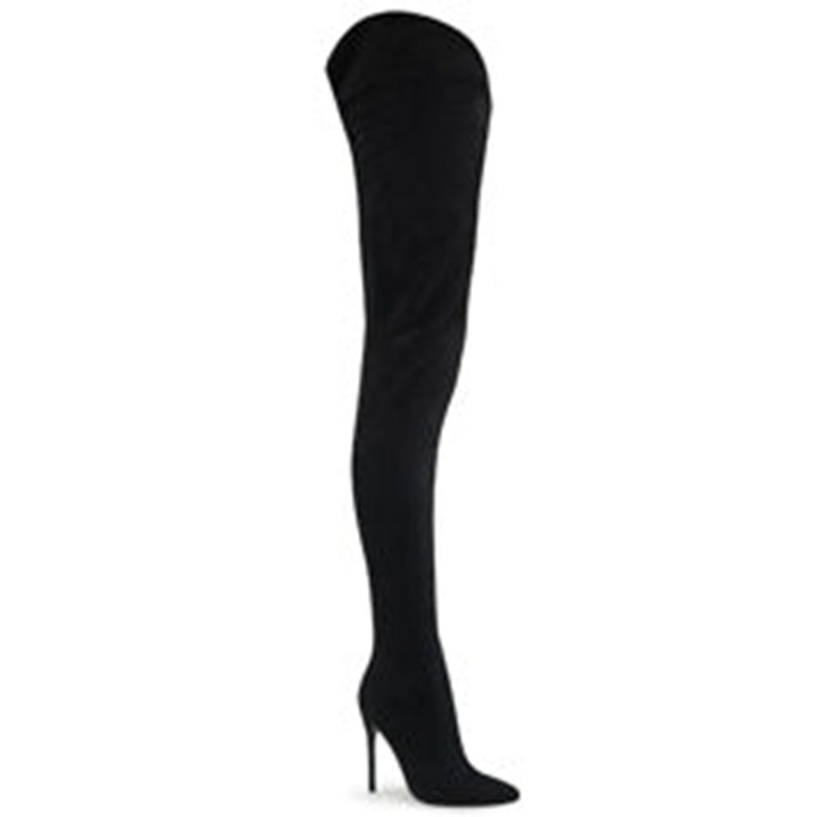 Women's Pleaser Courtly-4017 Thigh High Boots Black | 753ZVOGLJ