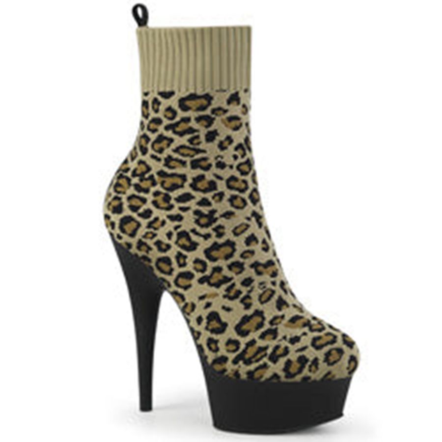 Women's Pleaser Delight-1002LP Ankle Boots Leopard | 245TDZAPJ