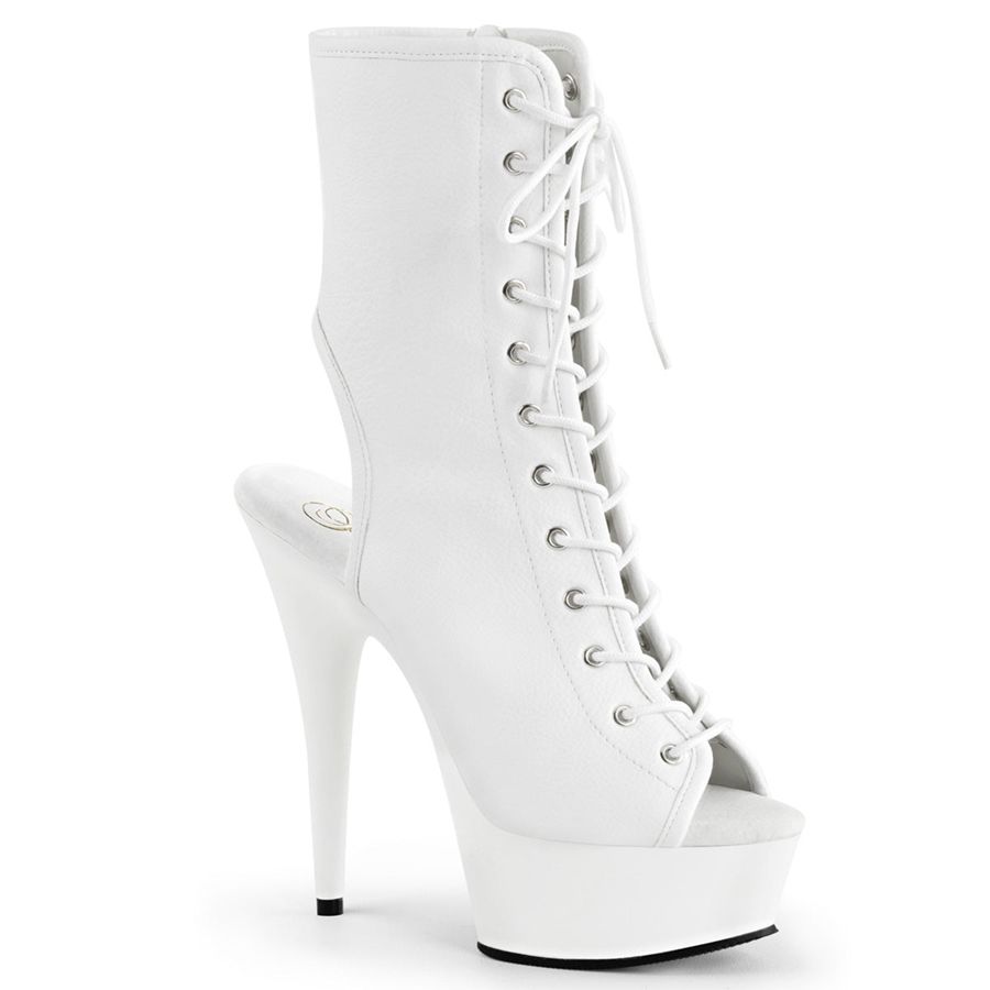 Women\'s Pleaser Delight-1016 Ankle Boots White | 384SZINGY