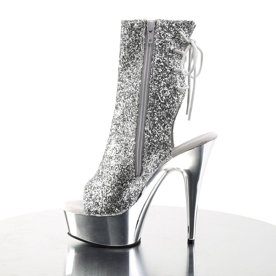 Women's Pleaser Delight-1018G Ankle Boots Silver | 349RCGUSZ