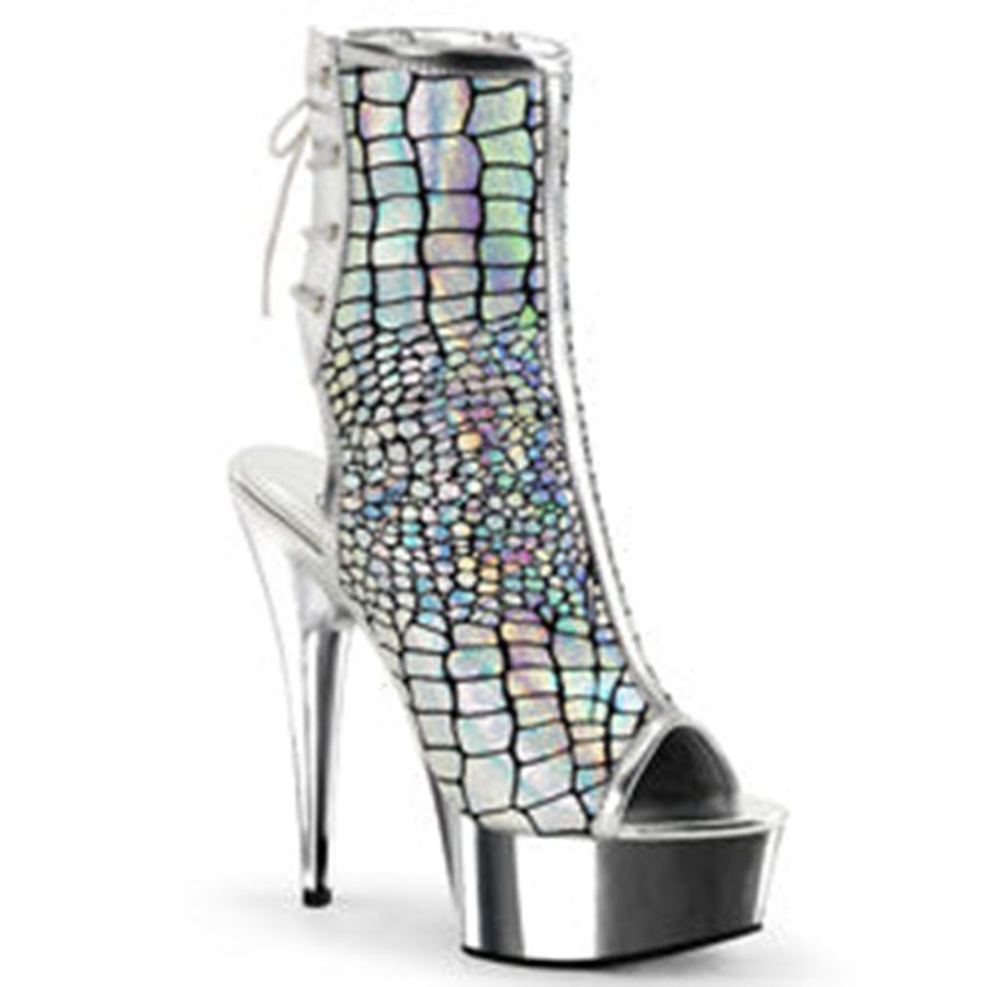 Women's Pleaser Delight-1018HG Ankle Boots Silver | 130MAGCQE