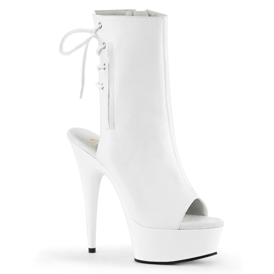 Women\'s Pleaser Delight-1018 Ankle Boots White | 613BJVFHI