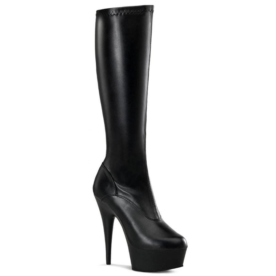 Women\'s Pleaser Delight-2000 Knee High Boots Black | 643LDAKPZ