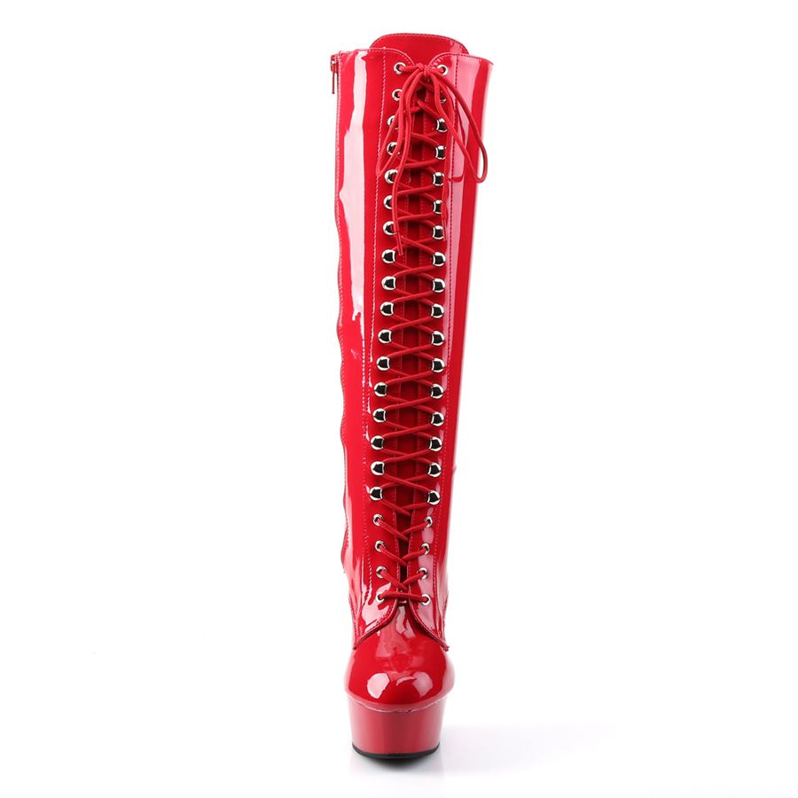 Women's Pleaser Delight-2023 Knee High Boots Red | 364XOBRFG