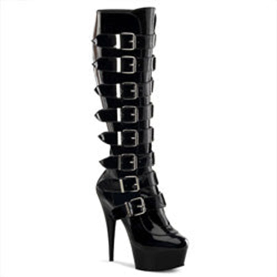 Women's Pleaser Delight-2049 Knee High Boots Black | 183OXNTCU