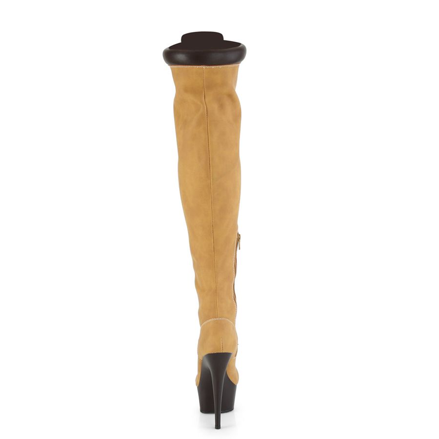 Women's Pleaser Delight-3000TL Thigh High Boots Brown | 715PMAKRJ