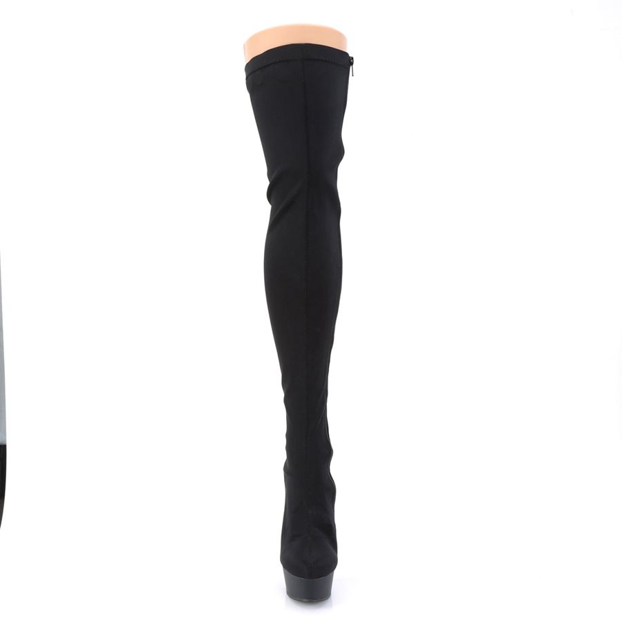 Women's Pleaser Delight-3003 Thigh High Boots Black | 863LTXKBC