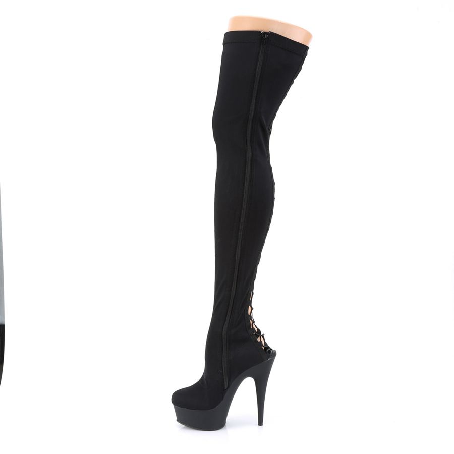 Women's Pleaser Delight-3003 Thigh High Boots Black | 863LTXKBC