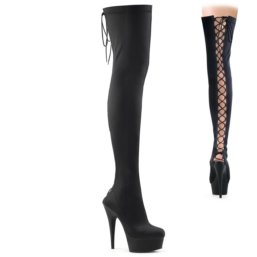 Women\'s Pleaser Delight-3003 Thigh High Boots Black | 863LTXKBC