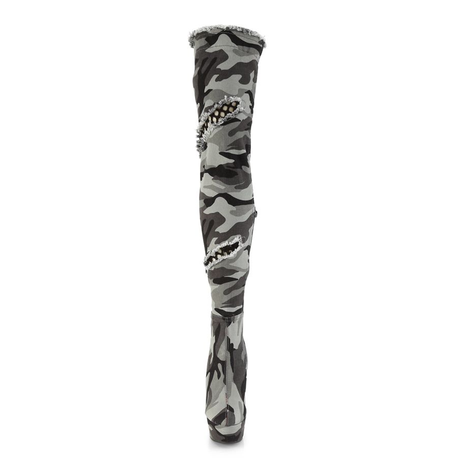 Women's Pleaser Delight-3005 Thigh High Boots Camouflage | 165YVZSPA