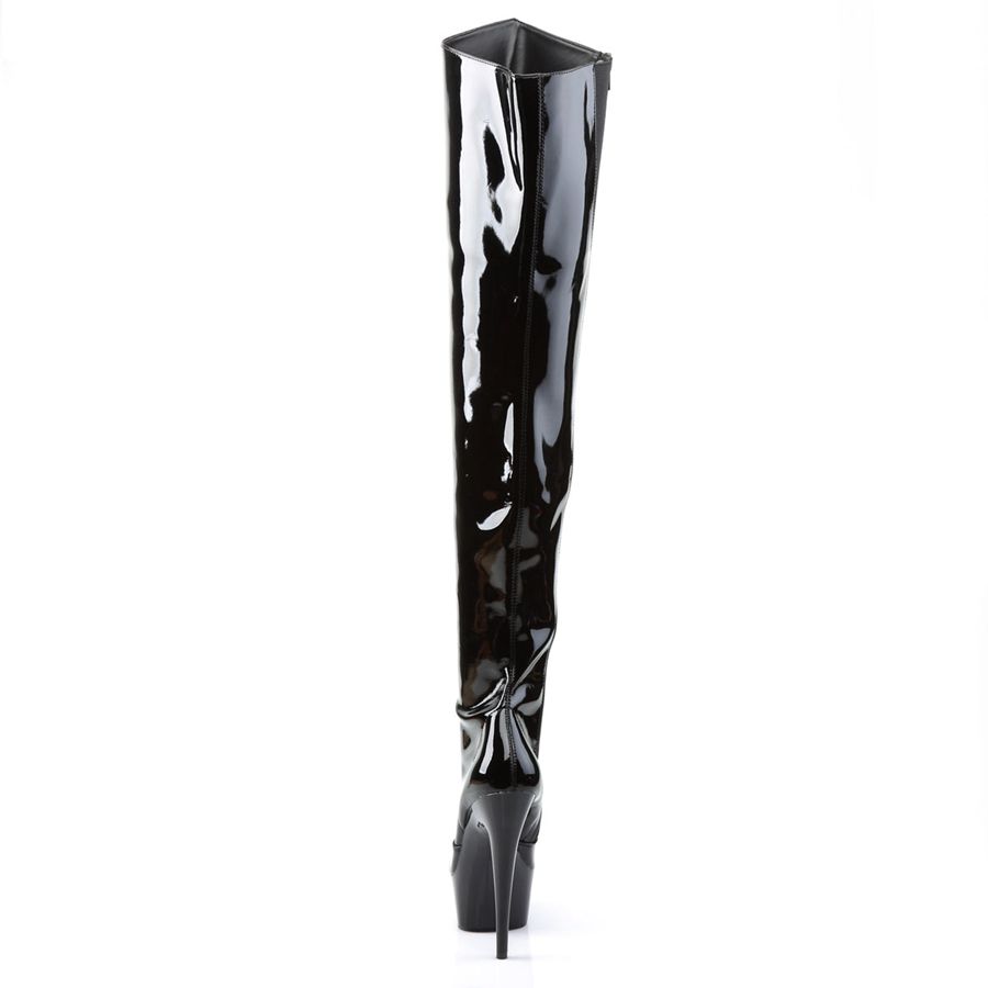 Women's Pleaser Delight-3010 Thigh High Boots Black | 495UMDRTW