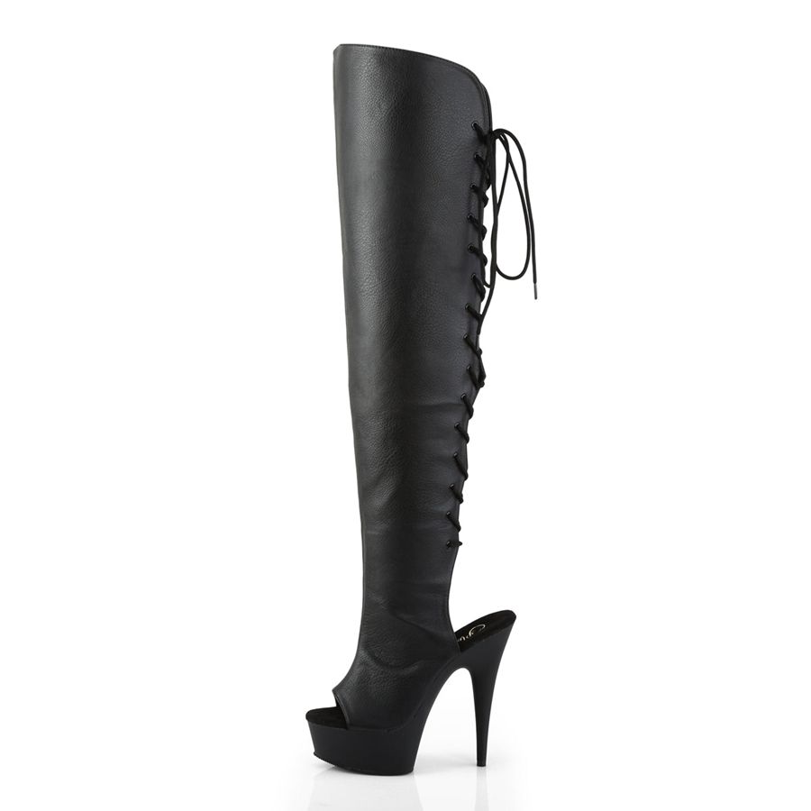 Women's Pleaser Delight-3019 Thigh High Boots Black | 104LMTJWI