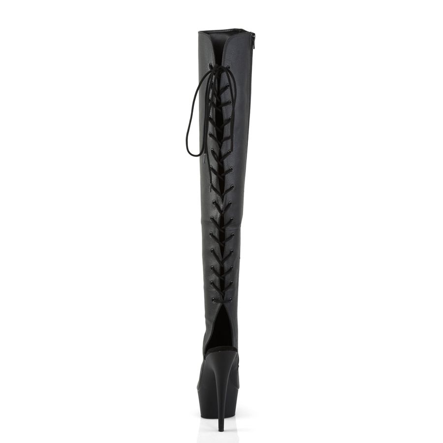 Women's Pleaser Delight-3019 Thigh High Boots Black | 104LMTJWI