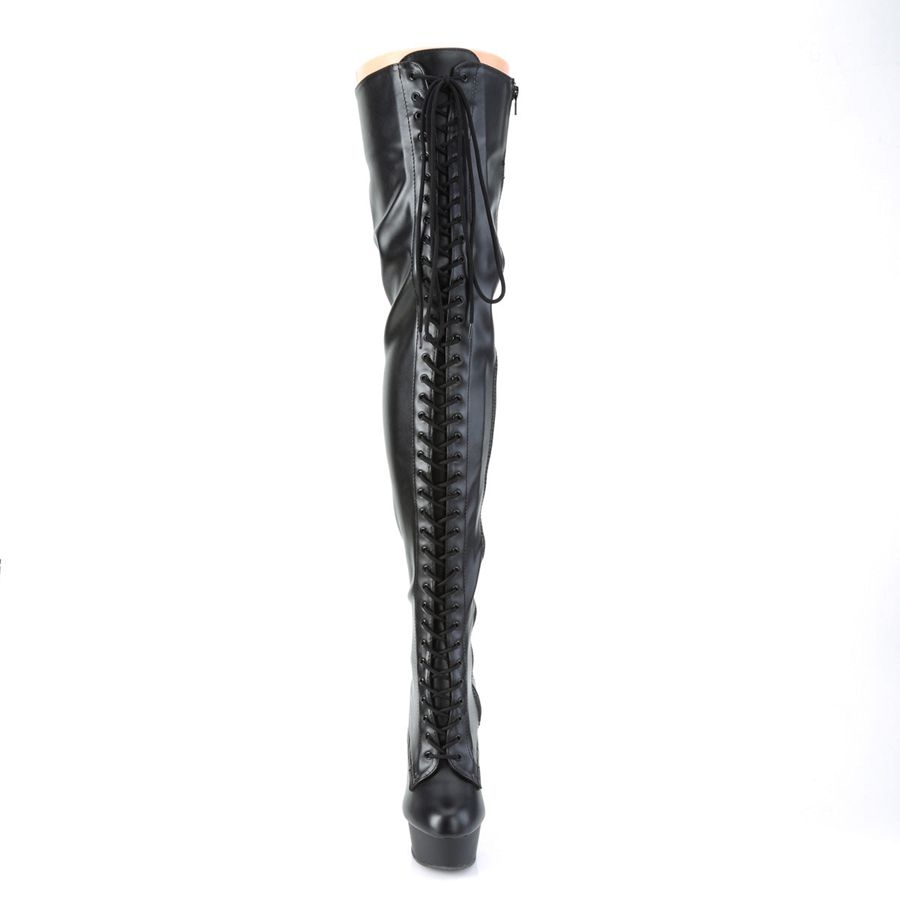 Women's Pleaser Delight-3023 Thigh High Boots Black | 698ELWZNB