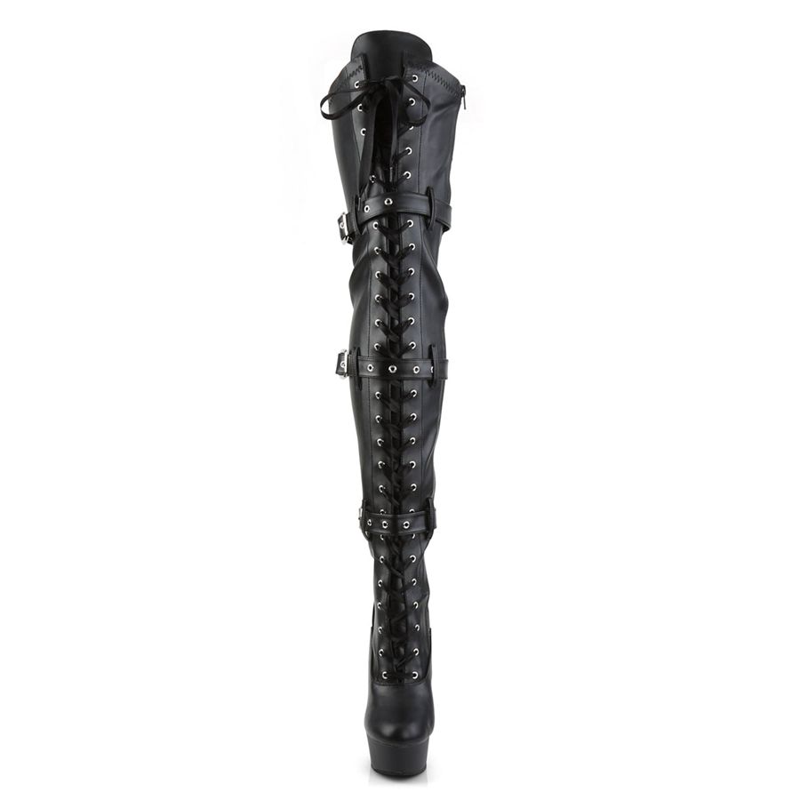 Women's Pleaser Delight-3028 Thigh High Boots Black | 578PEXOAS