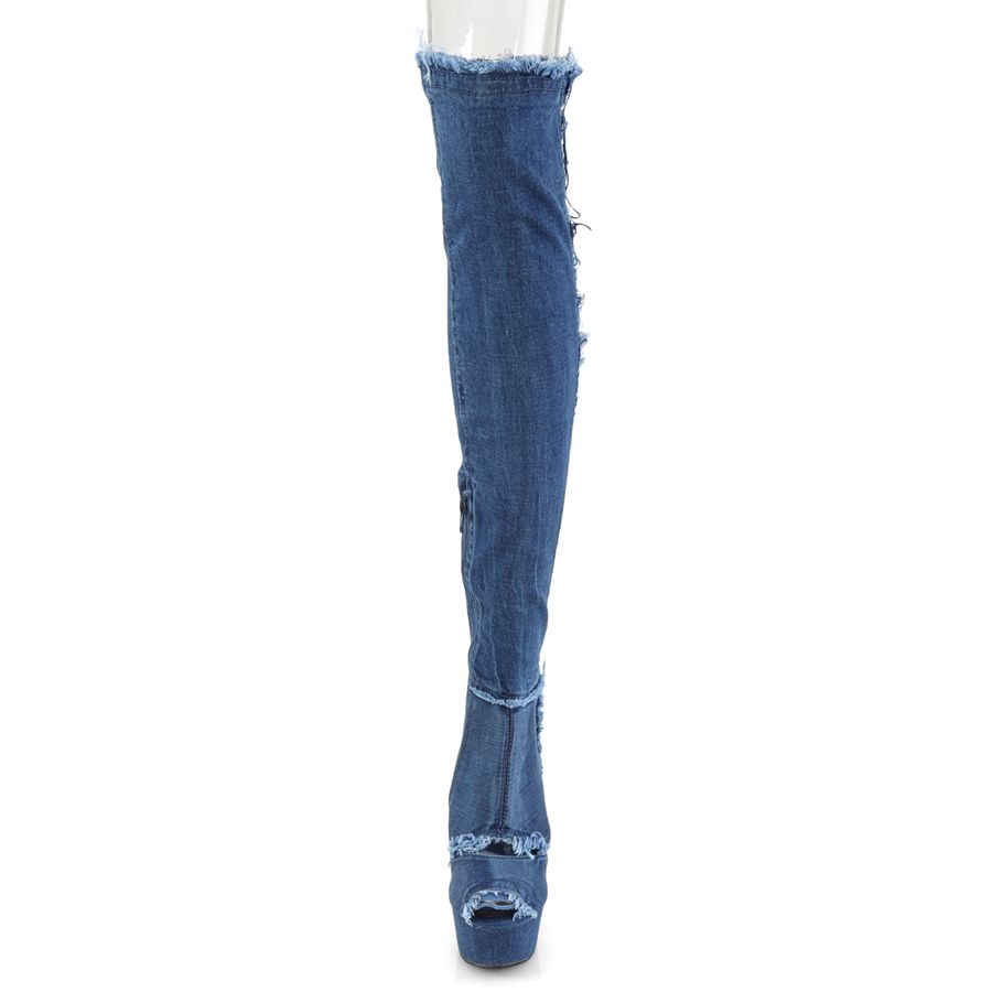 Women's Pleaser Delight-3030 Thigh High Boots Blue | 289TKBXGE