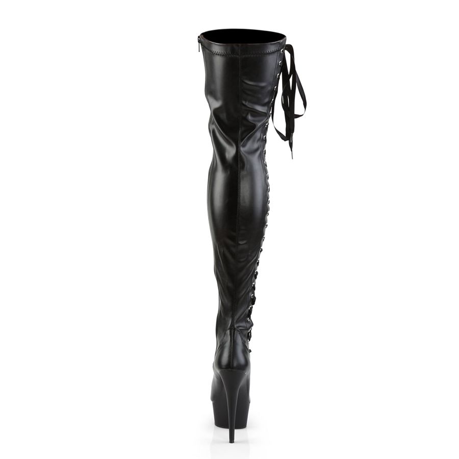 Women's Pleaser Delight-3050 Thigh High Boots Black | 068XZCLNH