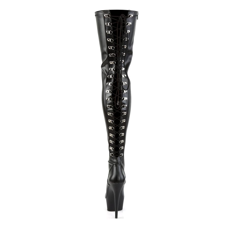 Women's Pleaser Delight-3063 Thigh High Boots Black | 712CGDEWV