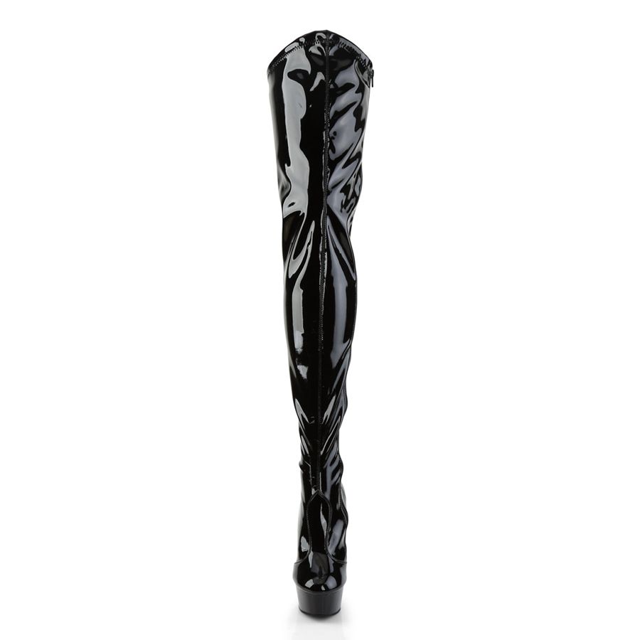 Women's Pleaser Delight-4000 Thigh High Boots Black | 593PUDNGT