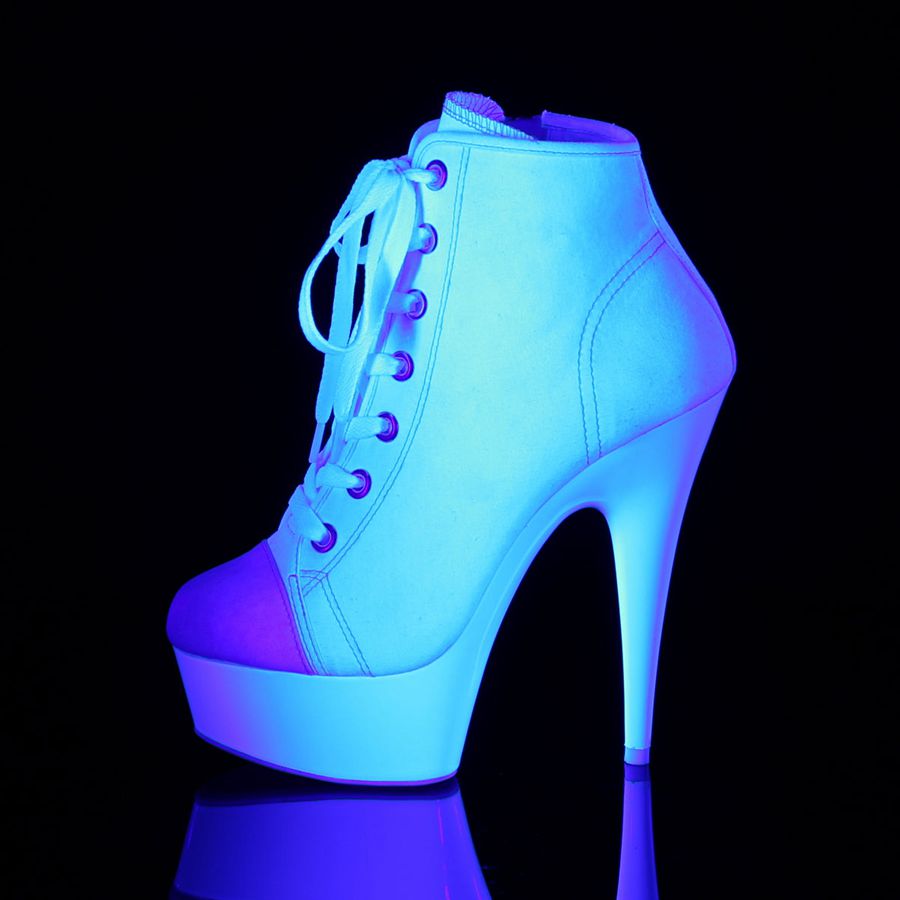 Women's Pleaser Delight-600SK-02 Ankle Boots White | 093DNFUEV