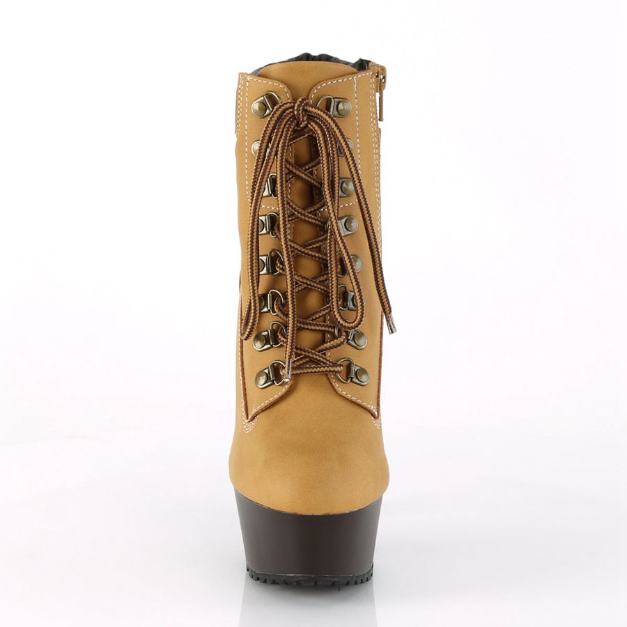 Women's Pleaser Delight-600TL-02 Ankle Boots Brown | 742WSYDCE