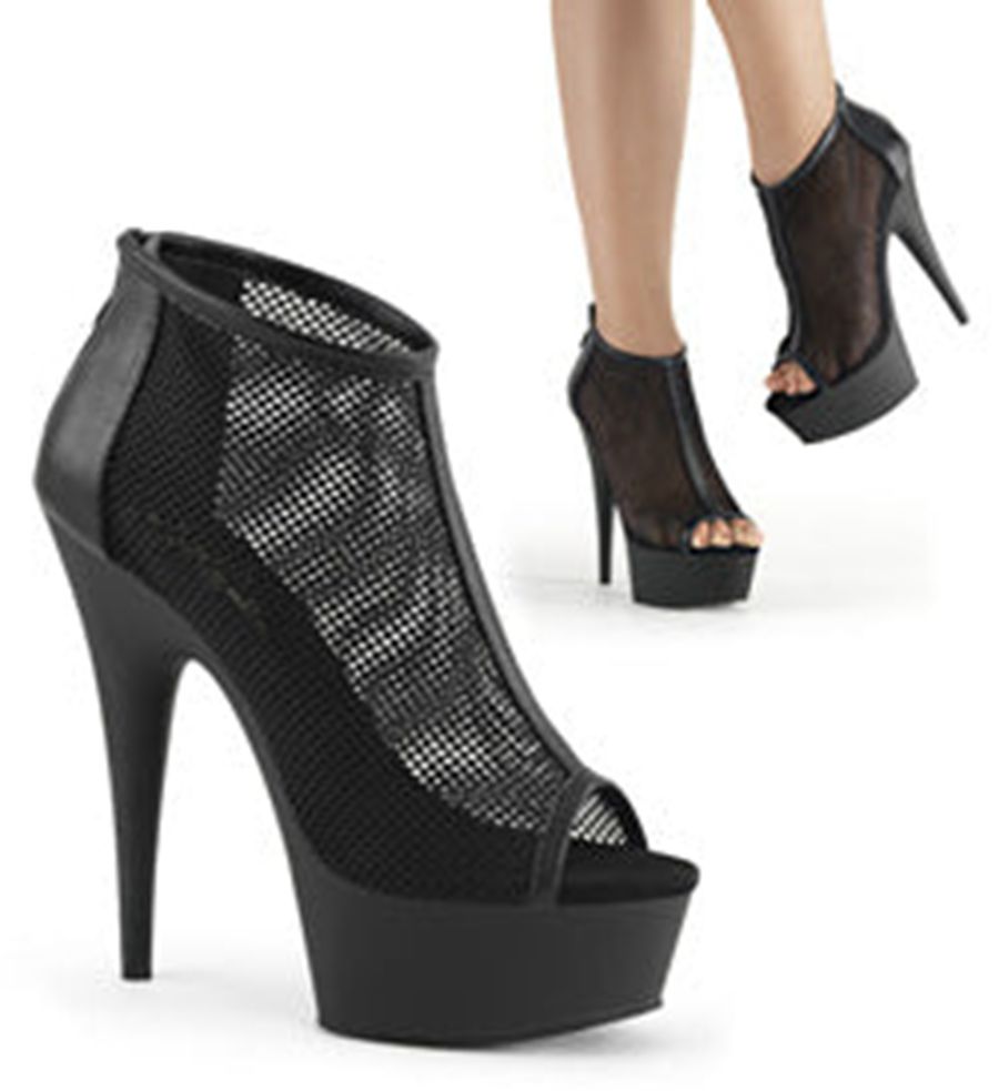 Women's Pleaser Delight-600-12 Heels Black | 024QNZOTE