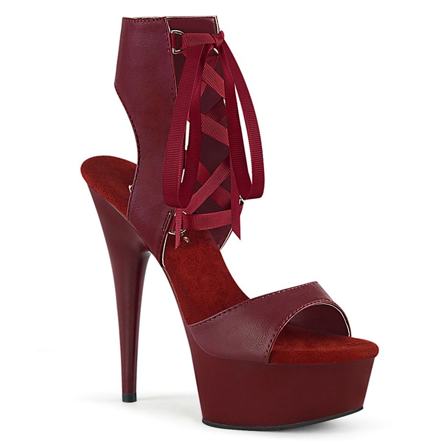 Women\'s Pleaser Delight-600-14 Heels Burgundy | 203IPHUEB