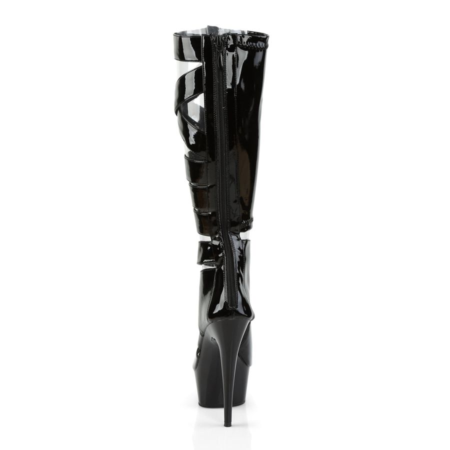 Women's Pleaser Delight-600-49 Knee High Boots Black | 398CIWMAO