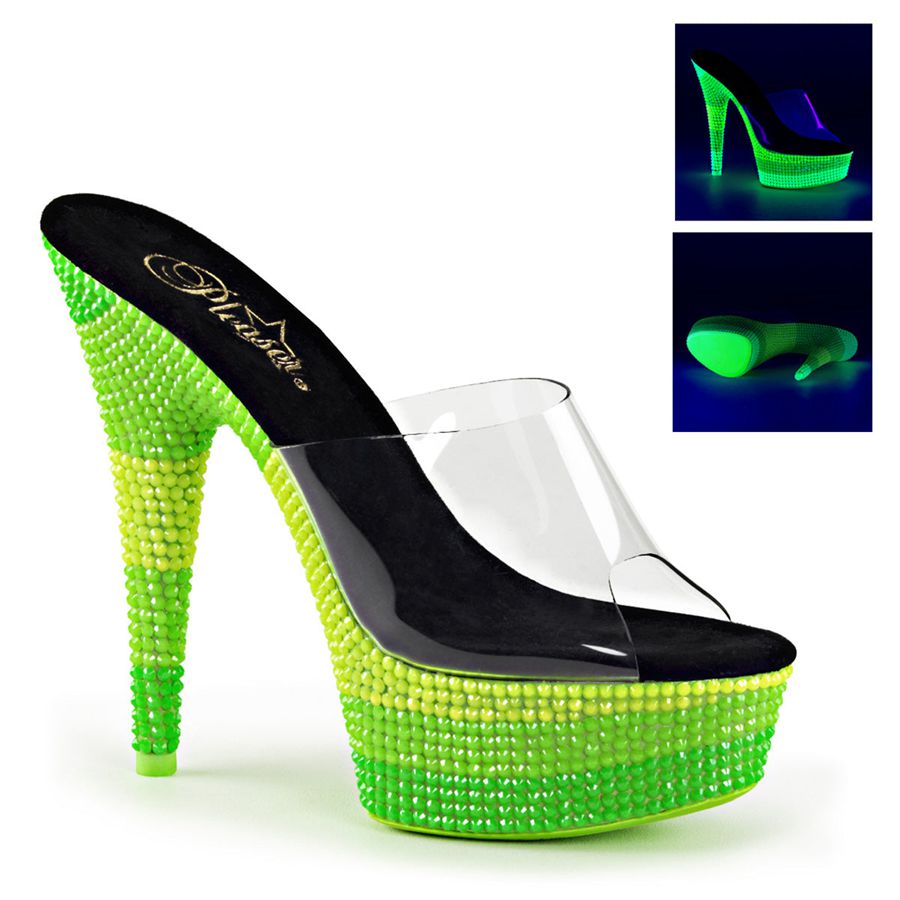 Women\'s Pleaser Delight-601UVS Platform Sandals Green | 795DROGJY