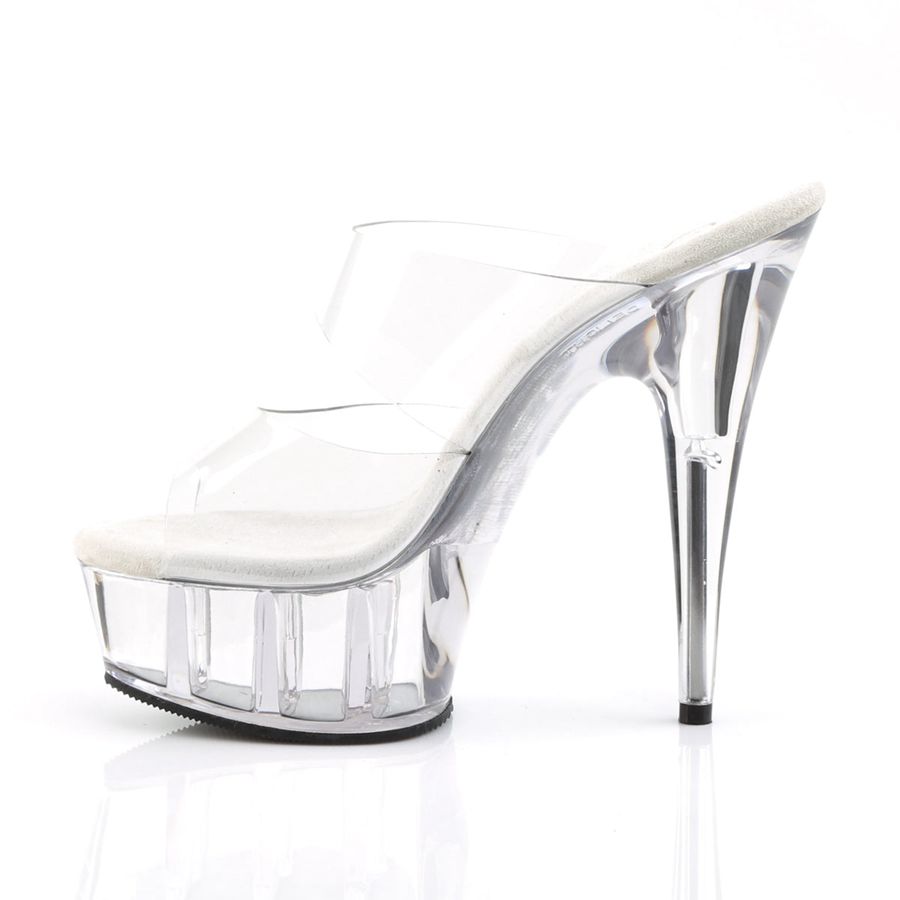 Women's Pleaser Delight-602 Platform Sandals Clear | 048PBFNCE