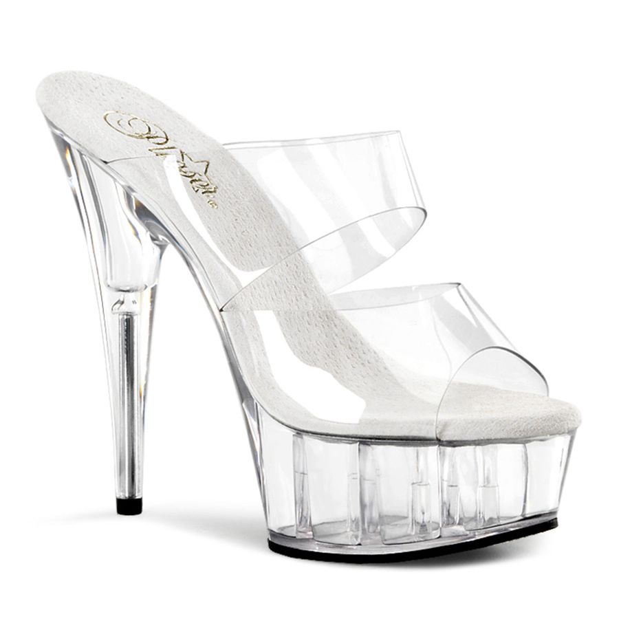 Women\'s Pleaser Delight-602 Platform Sandals Clear | 048PBFNCE