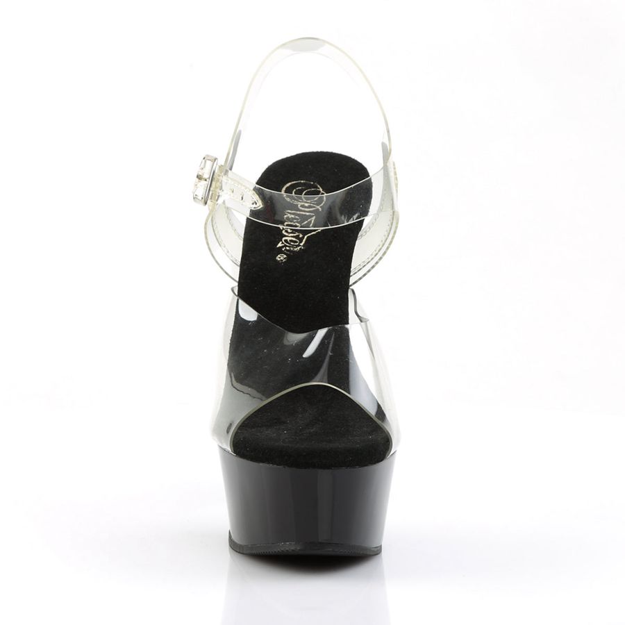 Women's Pleaser Delight-608 Ankle Strap Sandals Black | 759DZPHOB