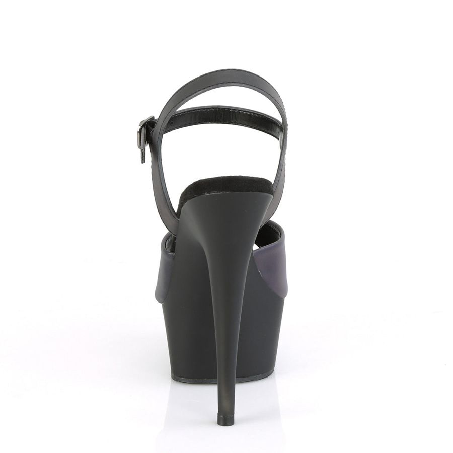 Women's Pleaser Delight-609REFL Ankle Strap Sandals Black | 059JEAHPM