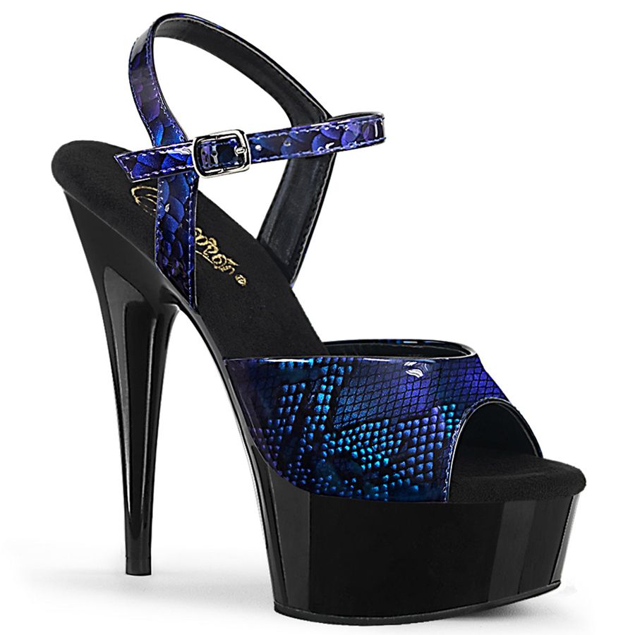 Women\'s Pleaser Delight-609SP Ankle Strap Sandals Blue | 257SUFMXP