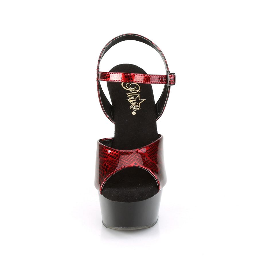 Women's Pleaser Delight-609SP Ankle Strap Sandals Red | 964OEHWPQ