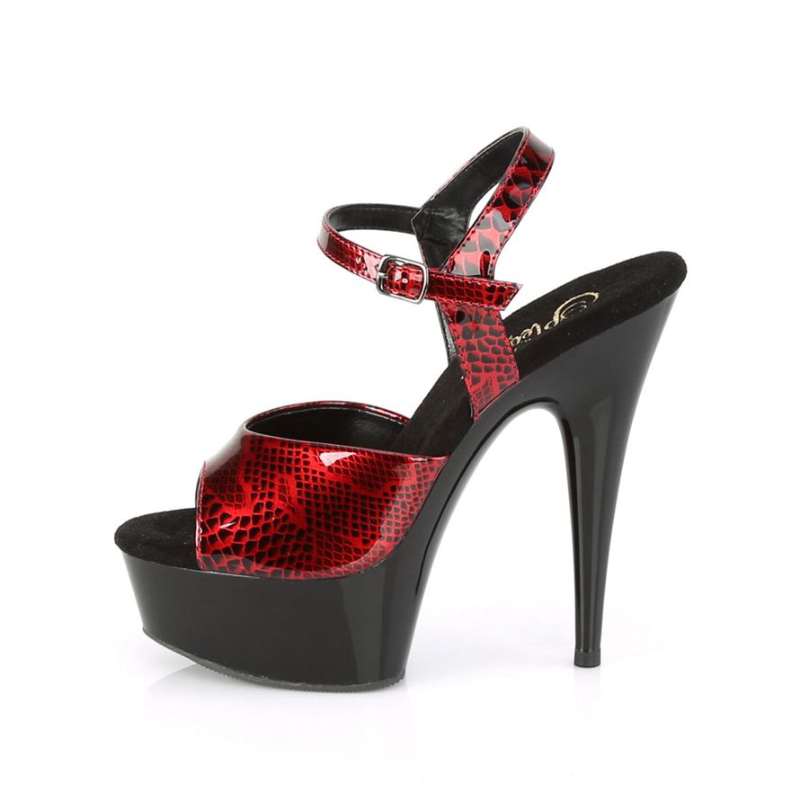 Women's Pleaser Delight-609SP Ankle Strap Sandals Red | 964OEHWPQ